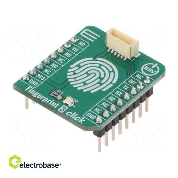 Click board | fingerprint reader | UART | prototype board | 3.3VDC