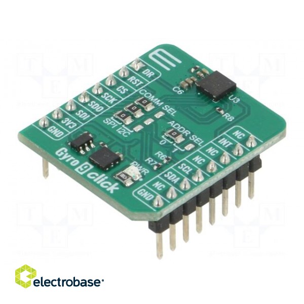 Click board | prototype board | Comp: A3G4250D | gyroscope | 3.3VDC