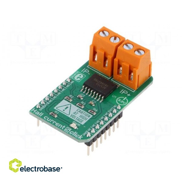 Click board | prototype board | Comp: ACS733 | Hall sensor | 3.3VDC