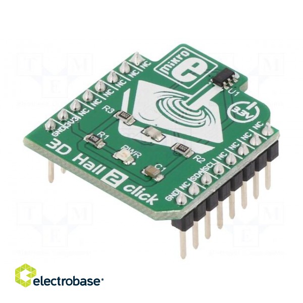 Click board | Hall sensor | I2C | TLV493D-A1B6 | 3.3VDC