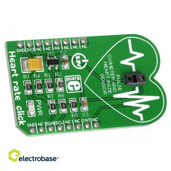 Click board | heart rate sensor | I2C | MAX30100 | 3.3VDC