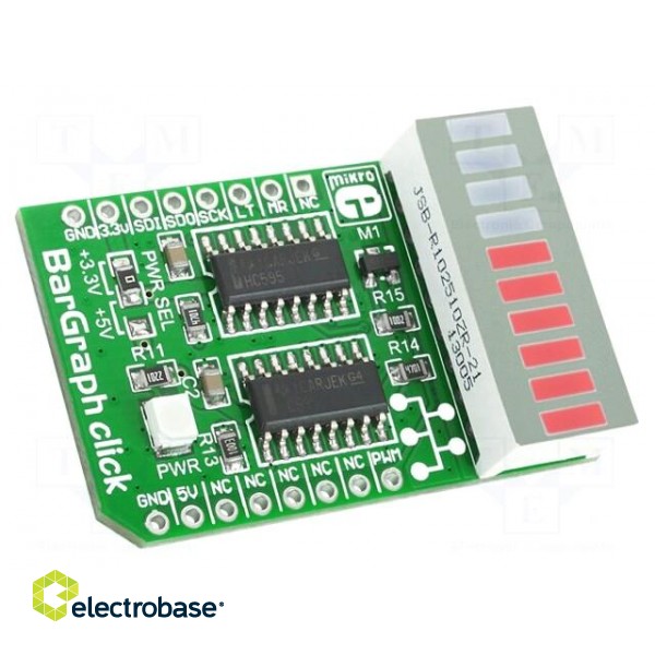 Click board | prototype board | Comp: 74HC595 | LCD | display