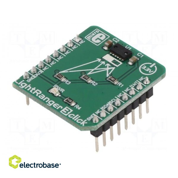Click board | optical range sensor | I2C | RFD77402 | 3.3VDC