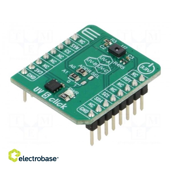 Click board | UV sensor | I2C | AS7331 | prototype board | 3.3VDC