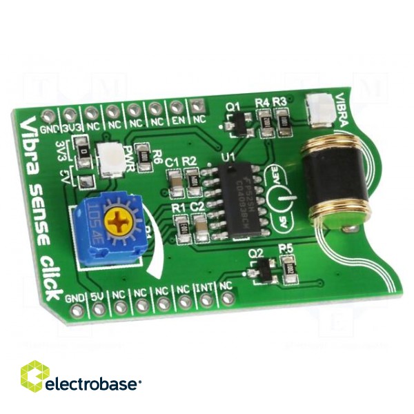 Click board | prototype board | Comp: CD4093BCM | vibration sensor