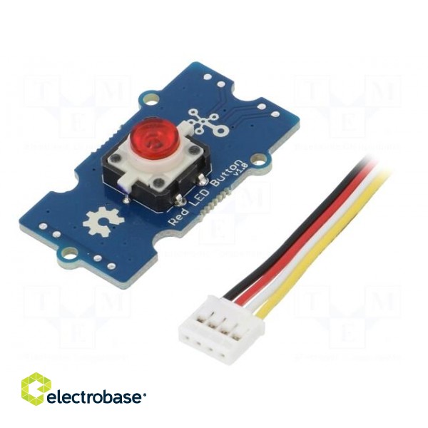 Module: button | LED | Grove Interface (4-wire) | Grove | Colour: red фото 1