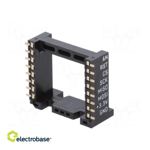 Adapter | mikroBUS socket | PIN: 16 | black | holder фото 6