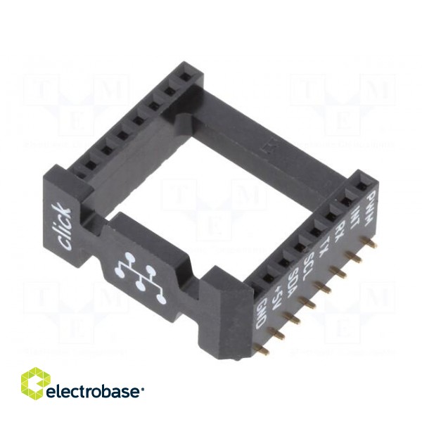 Adapter | mikroBUS socket | PIN: 16 | black | holder image 1