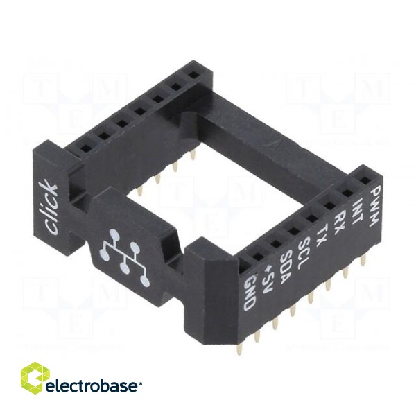 Adapter | mikroBUS socket | PIN: 16 | black | holder paveikslėlis 1