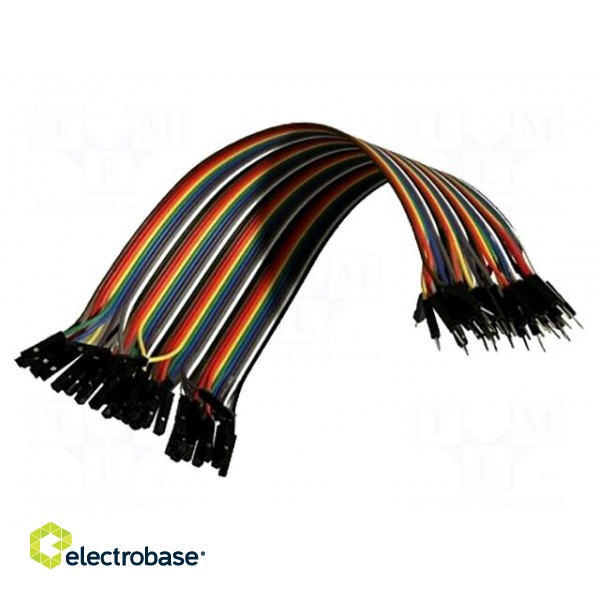 Connection cable | male-female | mix colours | 40pcs | 170mm