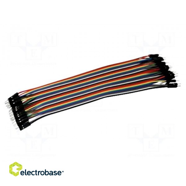 Connection cable | male-male | mix colours | 40pcs | 170mm
