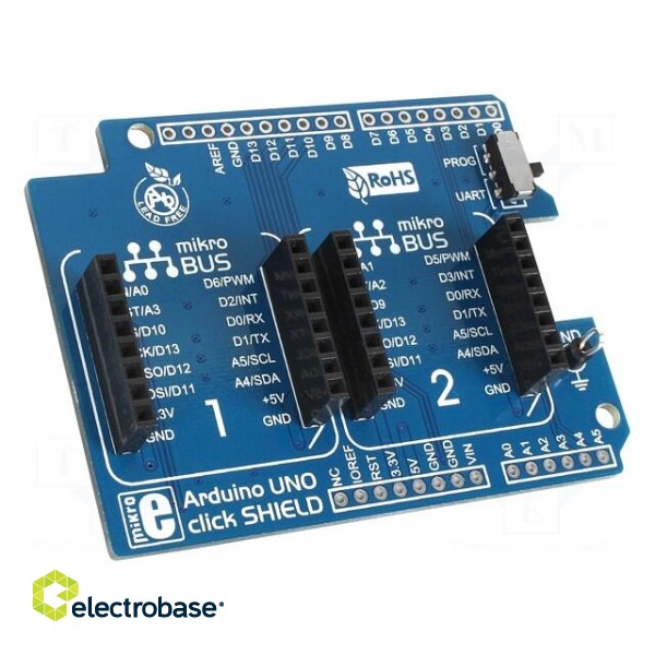 Expander | mikroBUS socket | Add-on connectors: 2 | prototype board