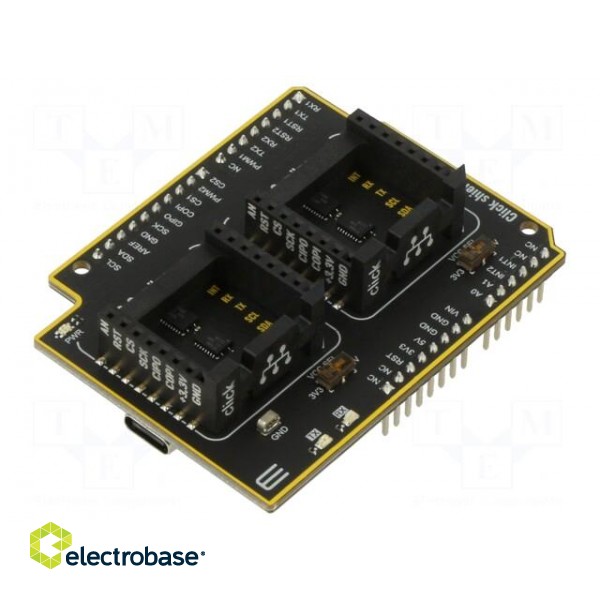 Multiadapter | mikroBUS socket x2,USB C | Add-on connectors: 2
