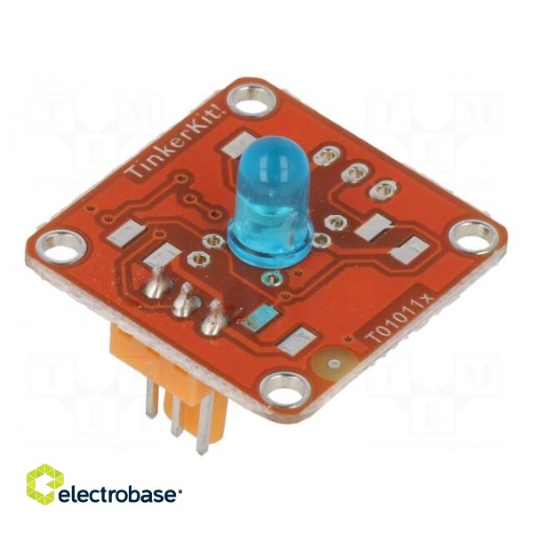 Extension module | 3pin | LED diode 5mm blue | prototype board фото 1