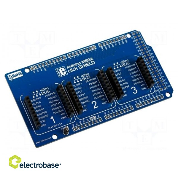 Multiadapter | pin strips,mikroBUS socket | Add-on connectors: 3