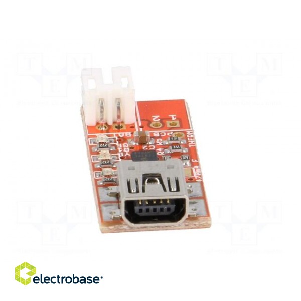 USB Li-Po battery charger | JST 2.0mm,USB B mini | 30x13mm | 470mA фото 9