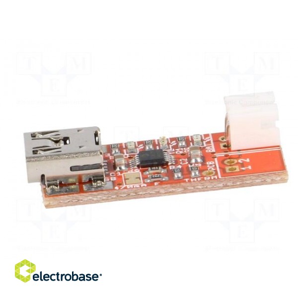 USB Li-Po battery charger | JST 2.0mm,USB B mini | 30x13mm | 470mA image 3