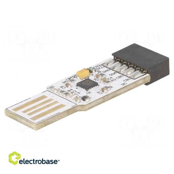 Module: USB | I2C-Slave | USB A,pin strips | 3.4Mbps | 2.54mm paveikslėlis 1