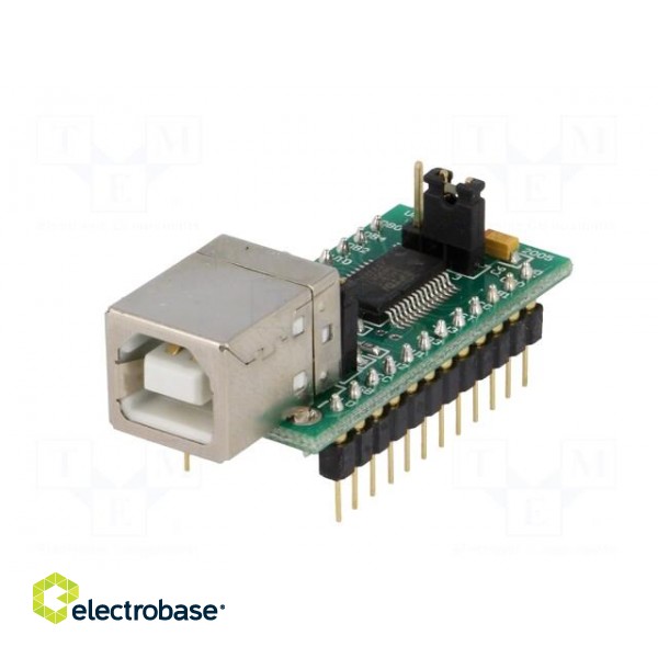 Module: USB | UART | USB B,pin strips | -40÷85°C | 3.3÷5.25VDC paveikslėlis 2
