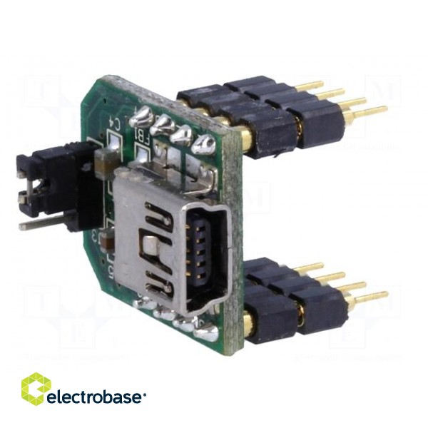 Module: USB | UART | USB B mini,pin strips | -40÷85°C | 5VDC paveikslėlis 2