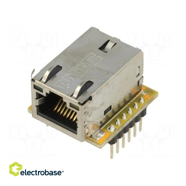 Module: Ethernet | Comp: W5500 | 3.3VDC | SPI | RJ45,pin header | 2.54mm image 1