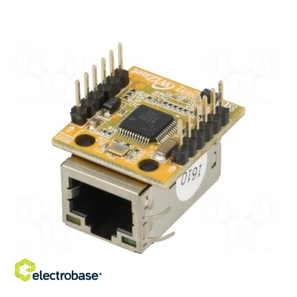 Module: Ethernet | Comp: W5500 | 3.3VDC | SPI | RJ45,pin header | 2.54mm image 2