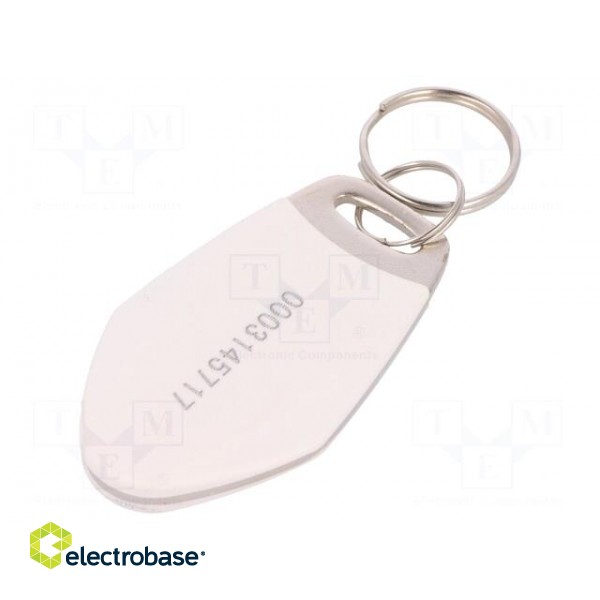 RFID pendant | white | 100÷150kHz | Mat: metal,plastic | 64bit | 12g