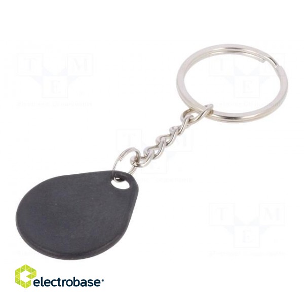 RFID pendant | black | 100÷150kHz | Mat: plastic | 64bit | 6g