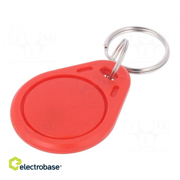 RFID pendant | red | 100÷150kHz | Mat: plastic | 64bit | 4g