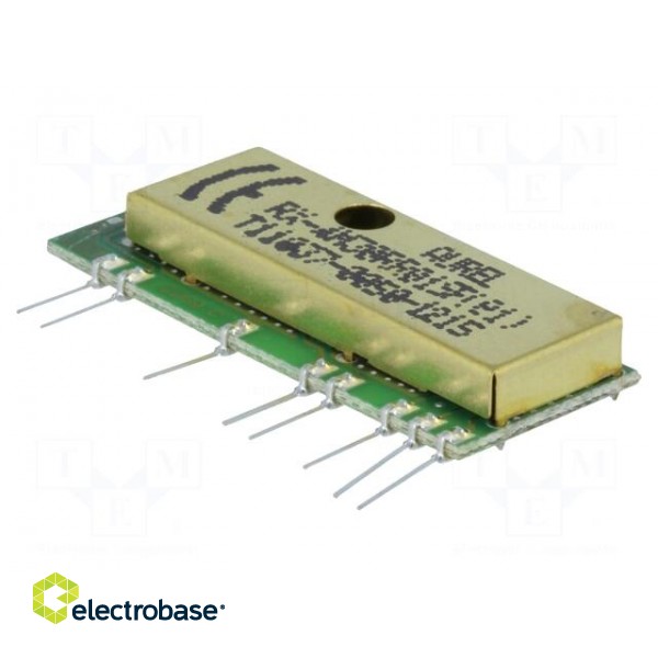 Module: RF | AM receiver | AM,ASK | 433.92MHz | -100dBm | 3VDC | 70uA image 1