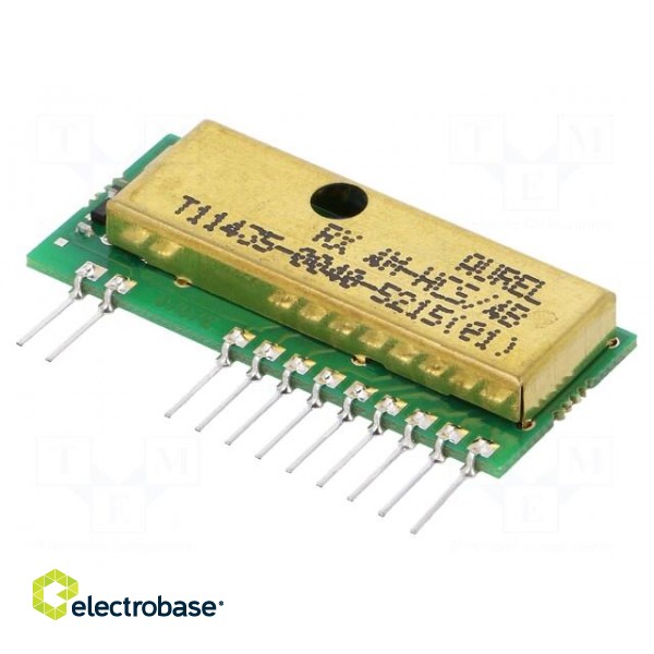 Module: RF | AM receiver | OOK | 433.92MHz | -106dBm | 5VDC | 3mA | Ch: 4