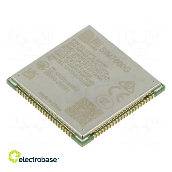 Module: LTE | Down: 10Mbps | Up: 5Mbps | SMD | LTE CAT1 | 30x30x2.5mm