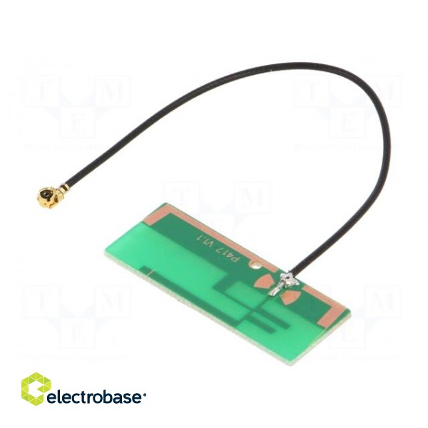 Antenna | WiFi | 2dBi | linear | Mounting: for ribbon cable | 50Ω image 1