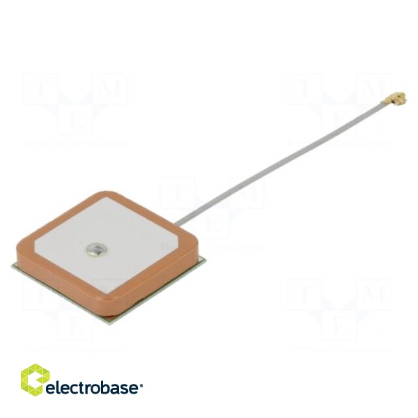 Antenna | GNSS,GPS | 2dBi | RHCP | for building in | 25x25mm | IPEX