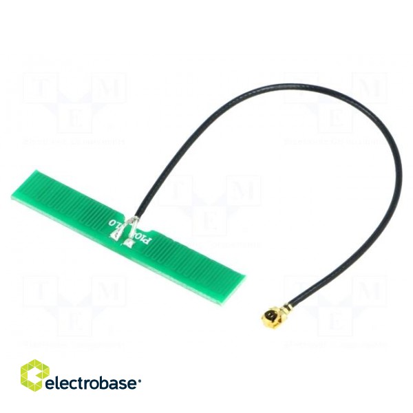 Antenna | GSM | 2dBi | linear | for ribbon cable | 50Ω | 40x6.5x1mm