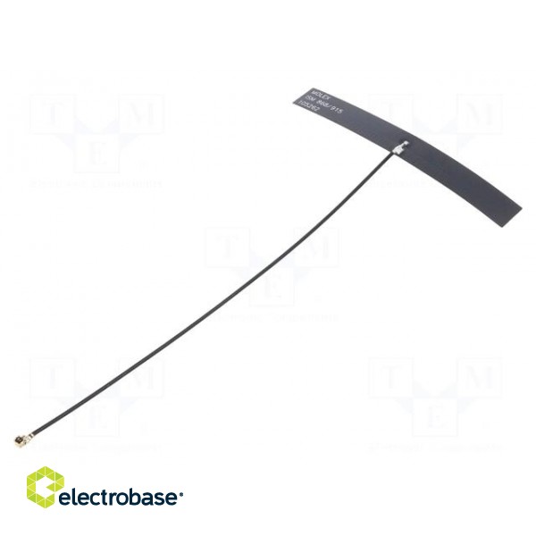 Antenna | ISM,RF | 0.3dBi,1.3dBi | linear | for ribbon cable | 79x10mm image 1