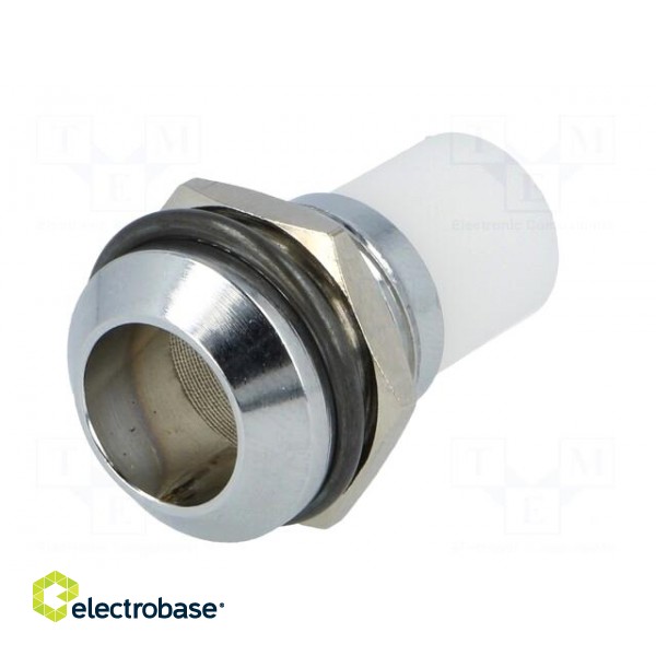 LED holder | 10mm | chromium | convex | with plastic plug paveikslėlis 2