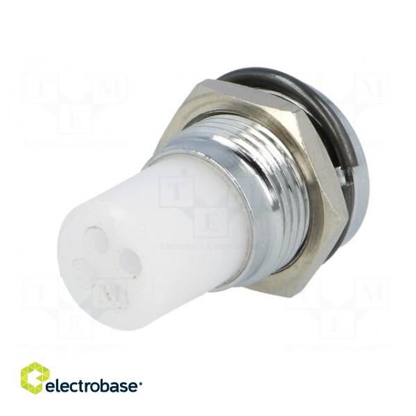 LED holder | 10mm | chromium | convex | with plastic plug paveikslėlis 6