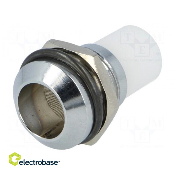 LED holder | 10mm | chromium | convex | with plastic plug paveikslėlis 1