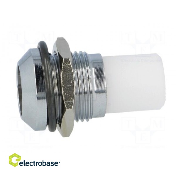 LED holder | 10mm | chromium | convex | with plastic plug paveikslėlis 3