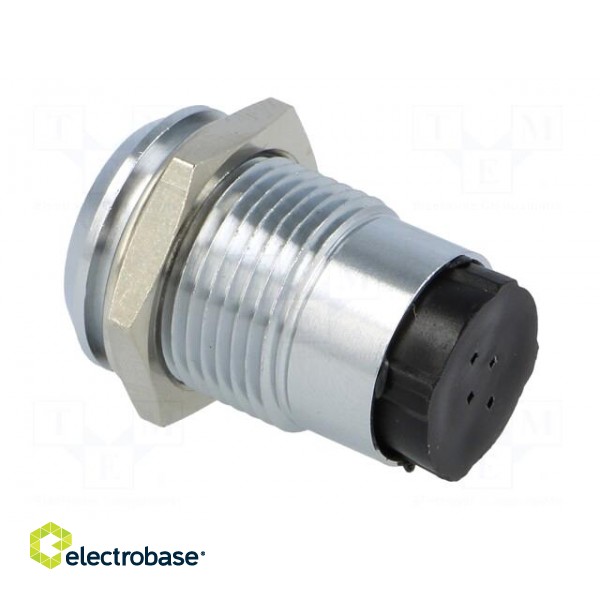 LED holder | 10mm | chromium | metal | concave | with plastic plug image 4