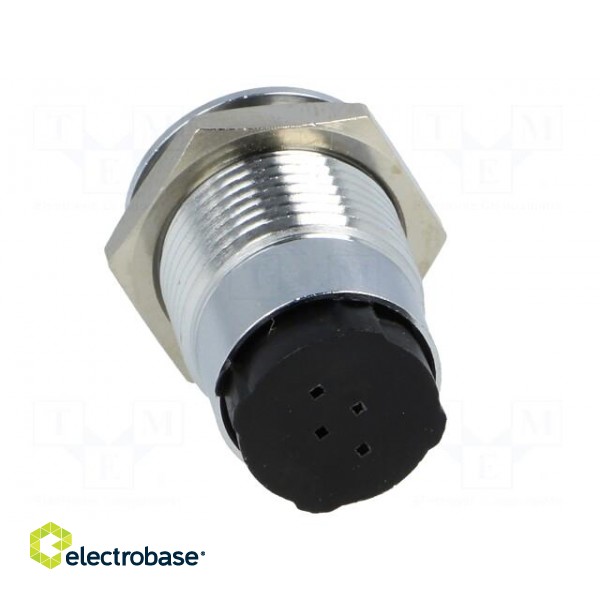 LED holder | 10mm | chromium | metal | concave | with plastic plug paveikslėlis 5