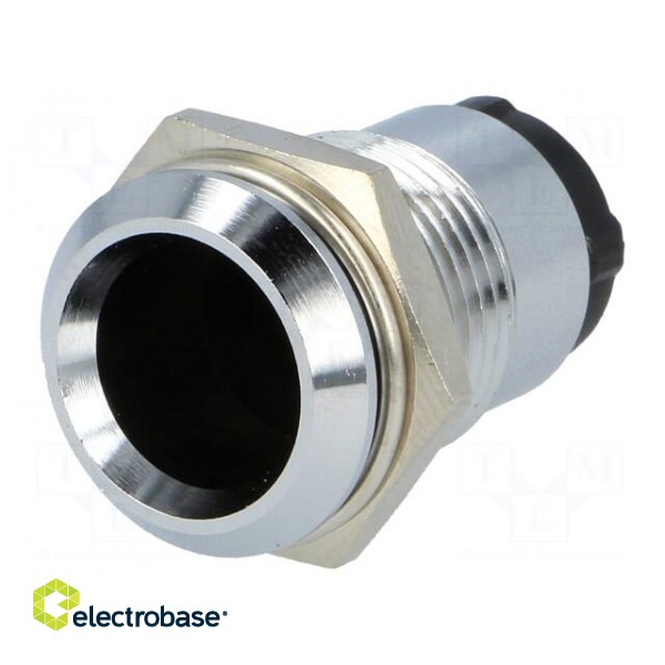 LED holder | 10mm | chromium | metal | concave | with plastic plug фото 1