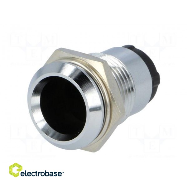 LED holder | 10mm | chromium | metal | concave | with plastic plug paveikslėlis 2