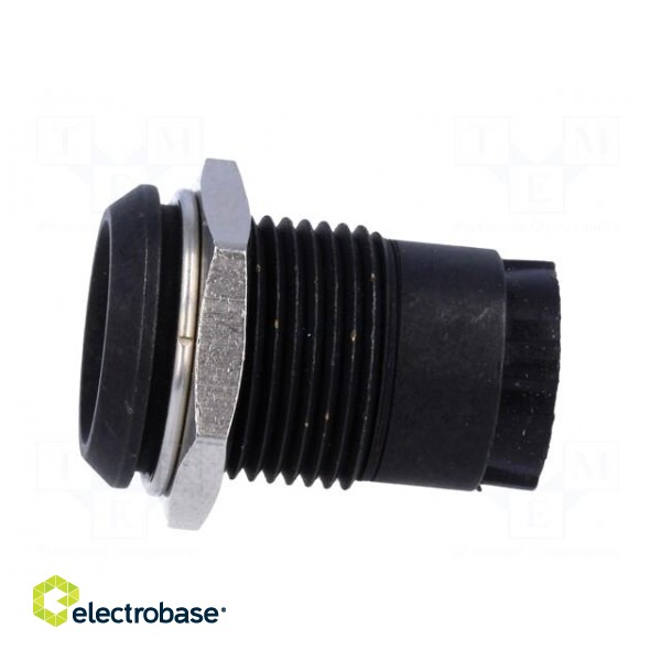 LED holder | 10mm | metal | concave | with plastic plug | black image 3