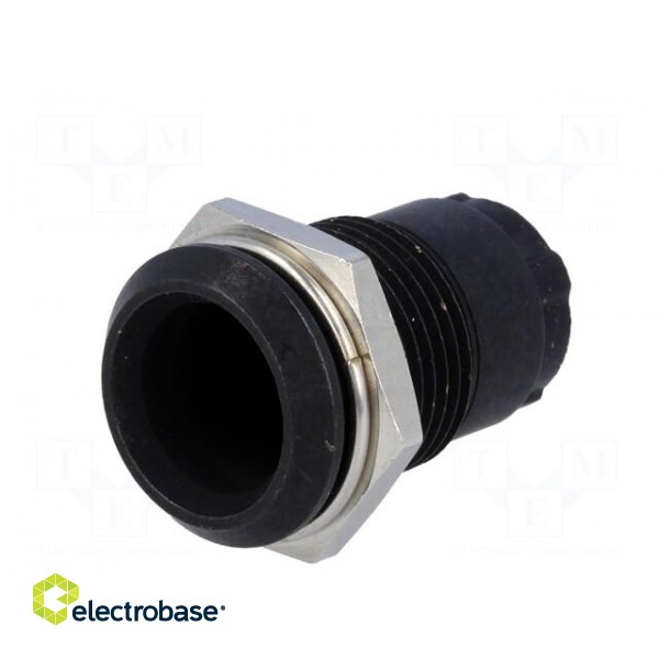 LED holder | 10mm | metal | concave | with plastic plug | black image 2