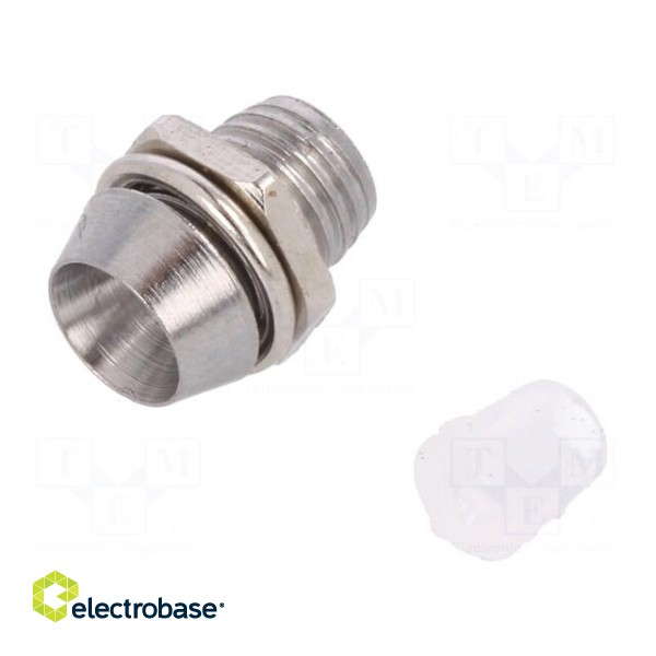 LED holder | 3mm | chromium | metal | concave | with plastic plug фото 1