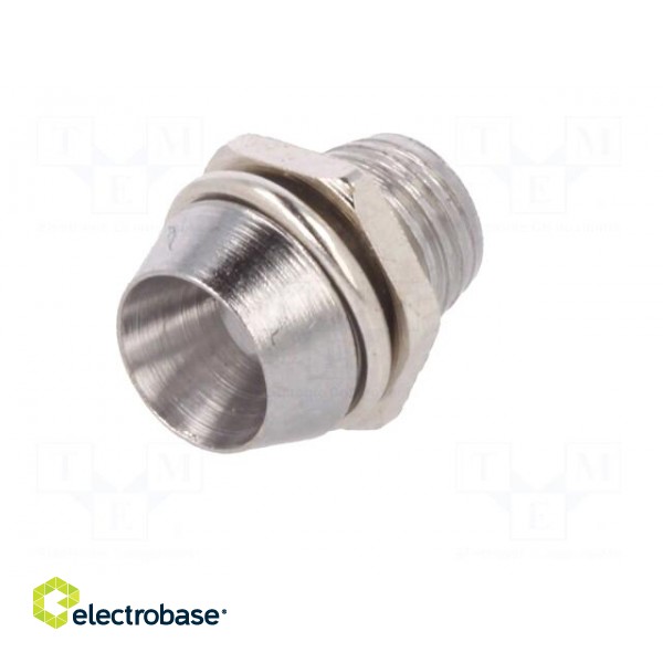 LED holder | 3mm | chromium | metal | concave | with plastic plug фото 2