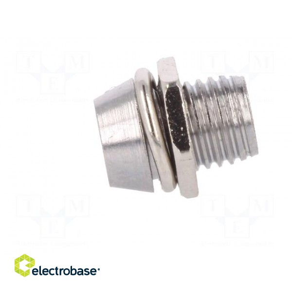 LED holder | 3mm | chromium | metal | concave | with plastic plug фото 3