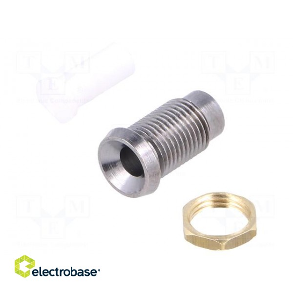 LED holder | 3mm | chromium | metal | concave | with plastic plug | IP66 paveikslėlis 1